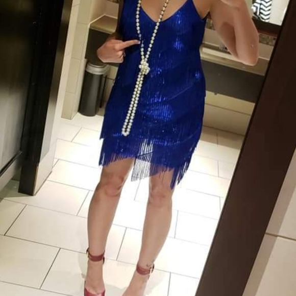 From Harajuku Japan - Blue Flapper Dress - Size Medium - Picture 2 of 6